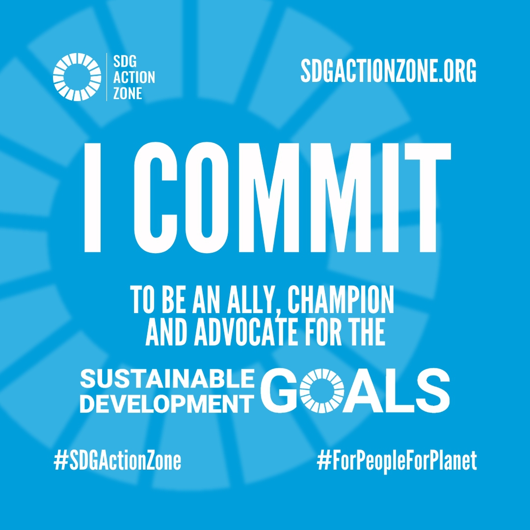 I commit to be an ally, champion and advocate for the UN's sustainable development goals