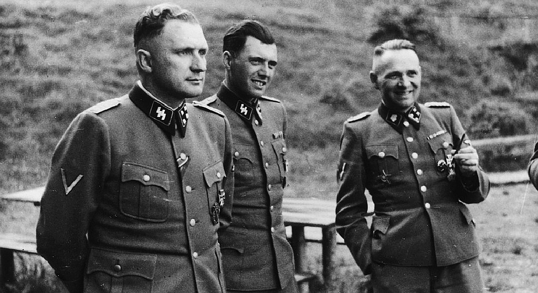Joseph Mengele with Rudolf Hess and Richard Baer